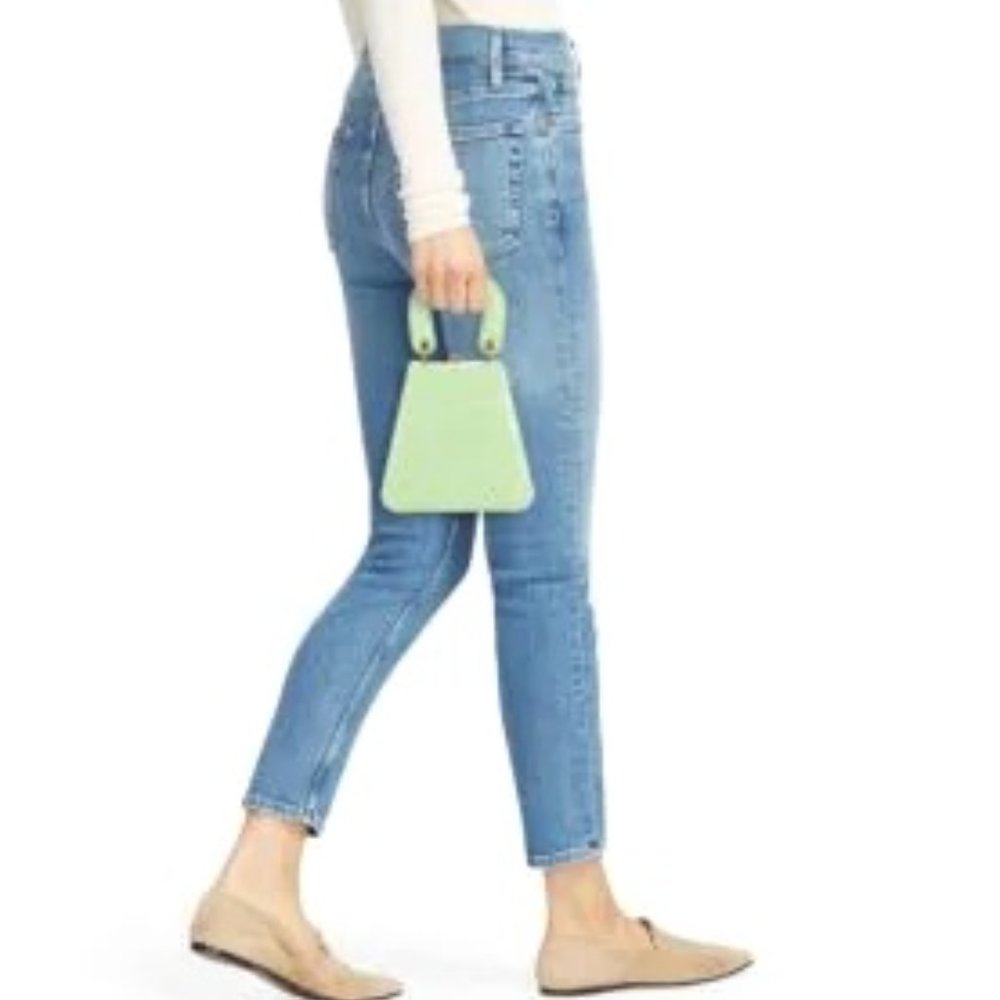 STAUD Kenny Croc-Embossed Leather Top Handle Bag - Picture 2 of 14